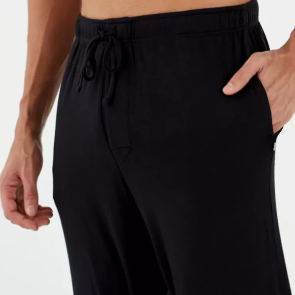 plush-black-detailing modern crew black lounge pant