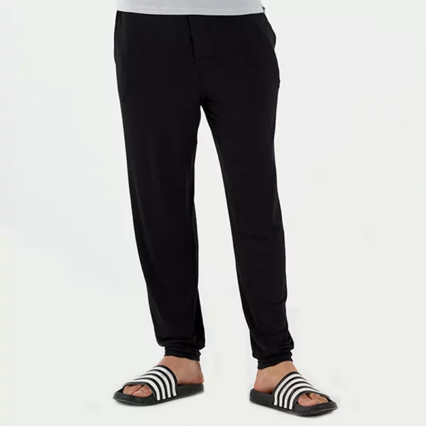 plush-black-front modern crew black lounge pant
