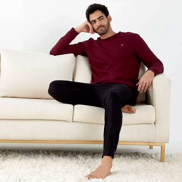 plush-black-lifestyle modern crew black lounge pant